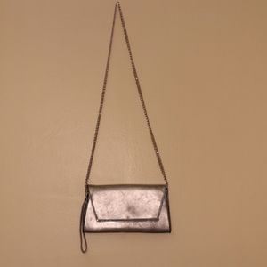 White house black market lamb suede wristlet